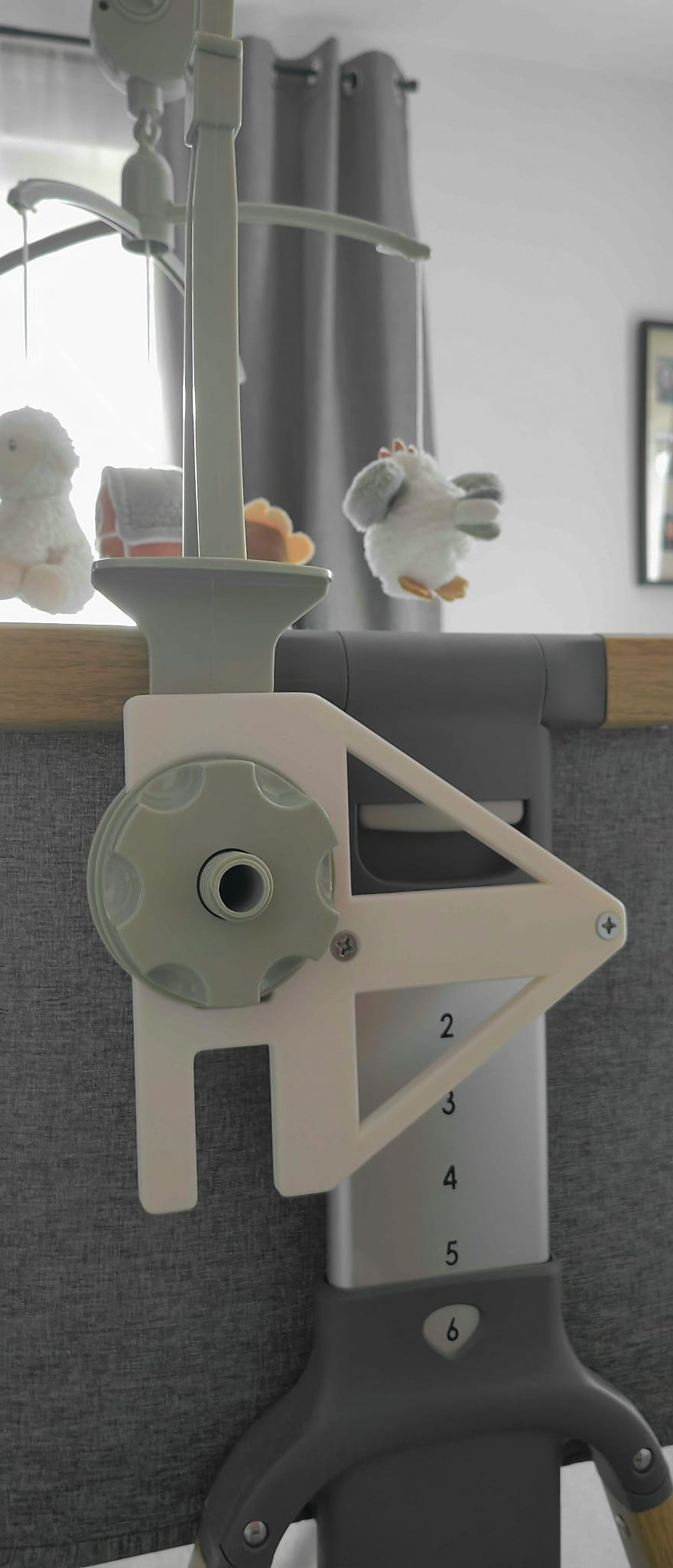 Musical mobile adapter for the Tutti Bambini Cozee bedside crib